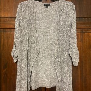 AB Studio Heathered Gray Cardigan